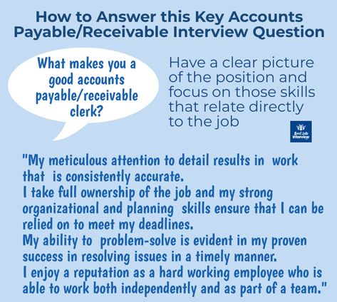 Accounts Payable Clerk, Accounting Interview Questions, Job Interview Prep, Job Interview Answers, Interview Questions To Ask, Job Interview Advice, Job Skills, Business Resume, Job Searching