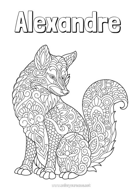 Mandala Wolf, Fox Animal, Pet Fox, Forest Animals, Coloring Page, Coloring Pages, Fox, Forest, Animals