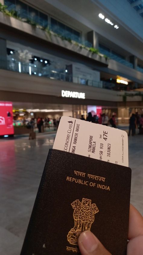 Dubai Tickets Pic, Indian Passport Snaps, Indian Passport With Tickets, Indian Passport Aesthetic, Indian Passport Picture, Passport Snap, Passport Aesthetic, Indian Passport, Dubai Tickets