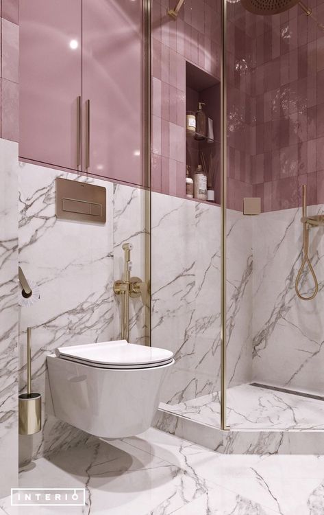 Pink White Bathroom, Pink And White Bathroom, Bathroom Ideas Pink, Ideas Baños, Bilik Mandi, Bathroom Decor Luxury, Bathroom Design Decor, Bathroom Inspiration Decor, Bathroom Design Luxury