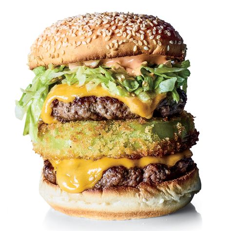 20 Best Cheeseburger Recipes | Food & Wine Double Cheeseburgers, Best Cheeseburger Recipe, Nacho Burger, Fried Green Tomatoes Recipe, Edward Lee, Cheeseburger Recipe, Double Cheeseburger, Fried Green, Bacon Burger