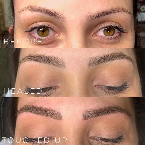 NIKA | Brow + Lip Blush Artist on Instagram: “The Microblading Process 👇🏻 • Top is before microblading, middle is 6 weeks healed after the 1st session, and the bottom brows are…” Lip Blush, Artist On Instagram, Microblading, The Middle, Eyebrows, Blush, Lips, Healing, On Instagram