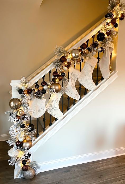 Long Needle Pine with Artificial … curated on LTK Stockings On Staircase, Christmas Garland Staircase, Christmas Stairs Decorations, Staircase Decor Ideas, Christmas Staircase Decor, Christmas Stairs, Christmas Staircase, Staircase Decor, Stair Decor