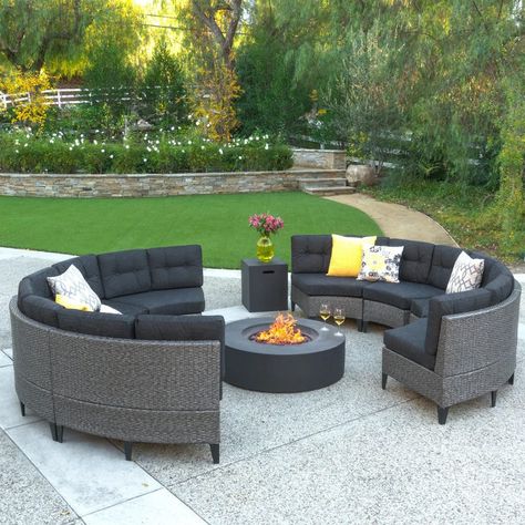 Outdoor Fire Pit Seating, Pit Sectional, Round Sectional, Fire Pit Seating, Patio Fire Pit, Round Sofa, Patio Sectional, 3 Piece Sectional, Outdoor Living Room