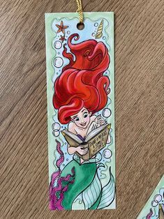 Princess Names, Disney Bookmarks, Disney Canvas Art, Handmade Bookmarks Diy, Disney Paintings, Bookmark Ideas, Creative Bookmarks, Bookmark Craft, Disney Ariel