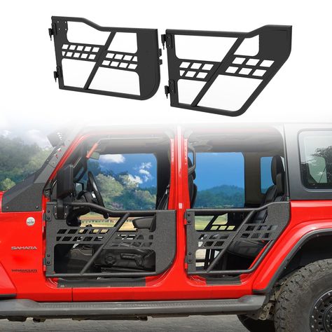 PRICES MAY VARY. 【PERFECT FITMENT】V8 GOD tube door fits for Jeep JL Wrangler Unlimited / Gladiator JT 2018 2019 2020 2021 2022 2023 4-Door 【CONSTRUCTION】Tubular durable steel construction, offer open-air ventilation for a true Off-Road experience 【SURFACE COATING】Wrangler half doors made from textured black powder coat finish, premium E-Coating process for 5-Year corrosion protection under normal use 【WHAT YOU GET】Detailed intruction & mounting hardware included, driver and passenger side doors Jeep Half Doors, Tube Doors, Jeep Jt, Half Doors, Door Guard, Jeep Jl, Jeep Xj, Jeep Tj, Jeep Wrangler Jl