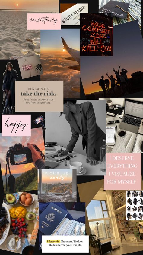 My vision board Christmas Wallpaper Ipad, My Vision Board, Life Abroad, Manifesting Dreams, Study Motivation Quotes, Study Abroad, Study Motivation, Dream Life, United States Of America