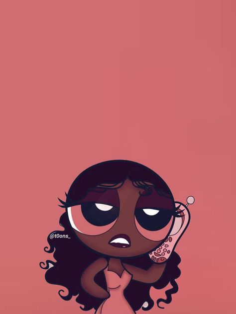 Ponytail Wallpaper, Sleek Curly Ponytail, Black Power Puff, Black Powerpuff, Power Puff Girl, Super Nana, Powerpuff Girls Wallpaper, Pink Wallpaper Backgrounds, Curly Ponytail