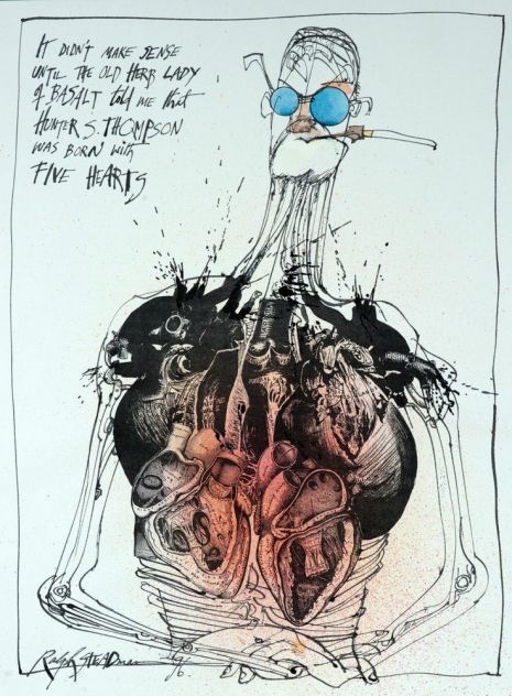 King of Gonzo: Portraits of Hunter S. Thompson by Ralph Steadman | Dangerous Minds Ralf Steadman, Lewis Rossignol, Ralph Steadman Art, Ralph Steadman, Hunter S Thompson, Hunter S, Tinta China, George Orwell, Caricatures