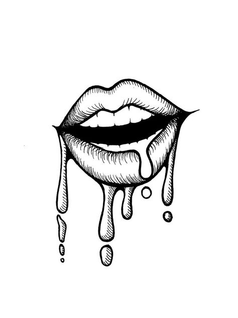 Drip Drawing, Cherry Drawing, Cool Tattoo Drawings, Desen Realist, Tattoo Stencil Outline, Tattoo Design Book, Lips Drawing, Tattoo Art Drawings, Desenho Tattoo