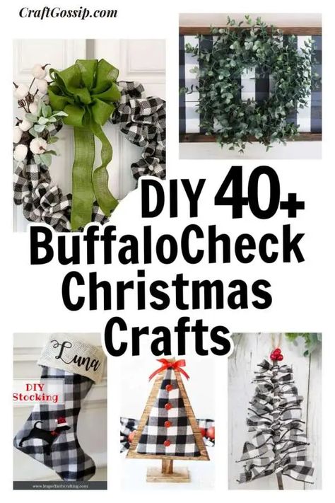 Home and Garden – Ideas For DIY Buffalo Plaid Christmas Decorations Diy, Christmas Holiday Crafts, Free Christmas Crafts, Buffalo Check Christmas Decor, Christmas Signs Diy, Buffalo Plaid Christmas Decor, Make Paper Flowers, Farmhouse Christmas Ornaments, Plaid Christmas Decor