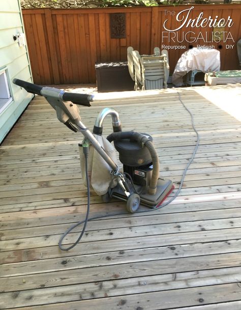 Restore Wood Deck Finish With A Power Sander Sanding A Deck Diy, Redo Deck On Budget, Outdoor Wood Deck, Sanding A Deck, Deck Restore, Deck Update, Outdoor Wood Decking, Cozy Deck, Deck Refinishing