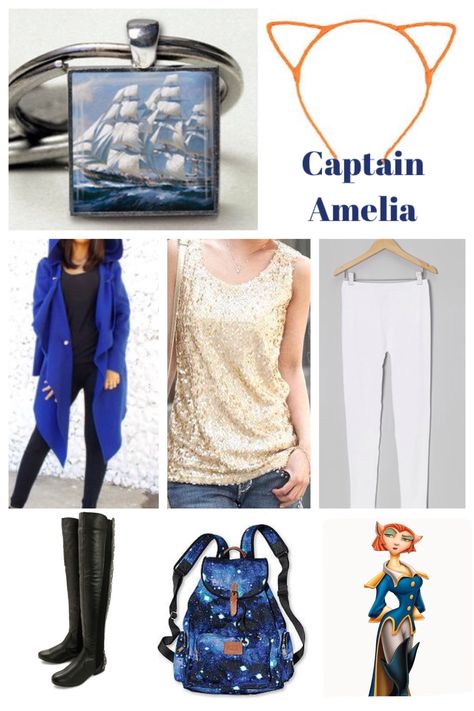 Disneybound: Captain Amelia [Treasure Planet] Captain Amelia Treasure Planet, Captain Amelia, Disney Inspired Fashion, Disney Inspired Outfits, Treasure Planet, Space Ideas, Young At Heart, Inspired Fashion, Inspired Outfits