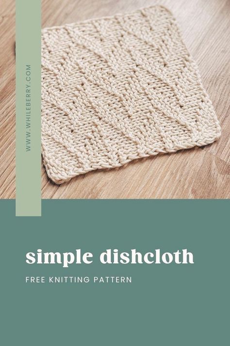 Get inspired by this free dishcloth knitting pattern! Use this easy washcloth knit pattern to create a minimal kitchen decor knit that will make a lovely hostess gift or stocking stuffer! This simple dishcloth features floral textured pattern, which is striking yet very beginner friendly to knit! Create your own floral dishcloth with this free dishcloth knitting pattern on whileberry.com! Free Dishcloth Knitting Patterns, Minimal Kitchen Decor, Knitted Dishcloth Patterns Free, Knit Dishcloth Pattern, Knitted Washcloth Patterns, Dishcloth Patterns Free, Modern Knitting Patterns, Intermediate Knitting Patterns, Knitted Washcloths