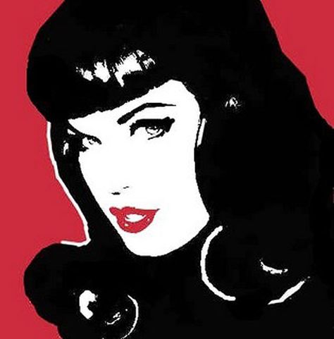 Bettie Page Makeup, Invincible Oc, Vampire Pinup, Touch Of Evil, Bettie Page Photos, Betty Page, Pop Art Images, Pin Up Girl Vintage, Spooky Tattoos