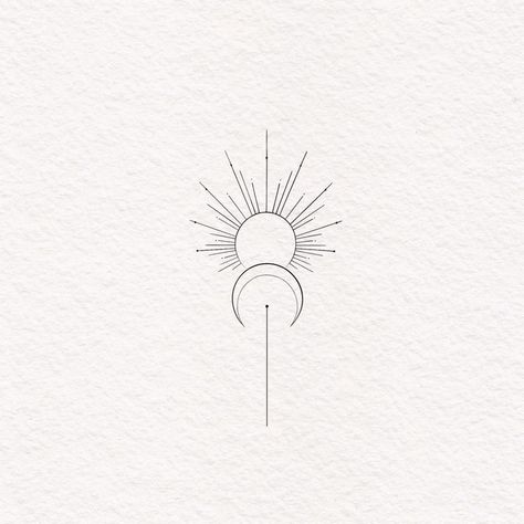 Sun Tattoo Sketch, Sun Set Tattoo, Ruth Tattoo, Tattoo Moon And Sun, Tattoo Fly, Feminine Shoulder Tattoos, Luna Tattoo, Ink Collage, Moon Sun Tattoo