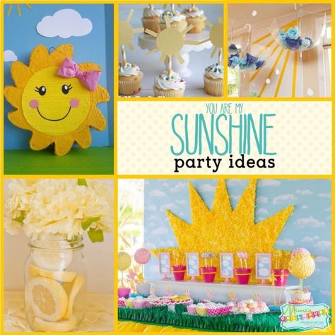 Celebrate your little one with a sweet sunshine party! Looking for ideas for a you are my sunshine birthday party. This post is full of sunshine party ideas and inspiration. You Are Our Sunshine Birthday, You Are My Sunshine Photo Shoot, Diy Sun Decoration Party, You Are My Sunshine First Birthday Party, Diy Sunshine Decorations, You Are My Sunshine Birthday, You Are My Sunshine Party, Our Little Sunshine Is Turning One, Sunshine 1st Birthday Party Girl