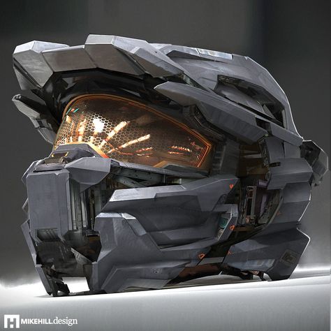 ArtStation - Halo Spartan Helmet, Mike Hill Halo Spartan Helmet, Spartan Helmet Design, Halo Spartan Armor, Halo Cosplay, Futuristic Helmet, Tactical Armor, Halo Spartan, Helmet Concept, Halo Armor