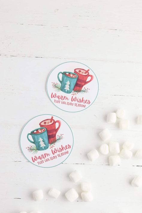 Hot Cocoa Tags, Free Printable Tags, Holiday List, Free Gift Tags, Hot Coco, Neighbor Gifts, Create Diy, Printable Tags, Homemade Gifts