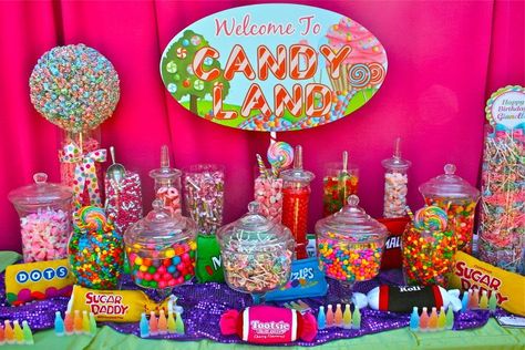 Can I have a candy station at our reception??? Sweet 16 Candy, Buffet Dessert, Candy Land Birthday Party, Birthday Party Planner, Candy Birthday Party, Candy Station, Candyland Birthday, Candyland Party, Candy Theme