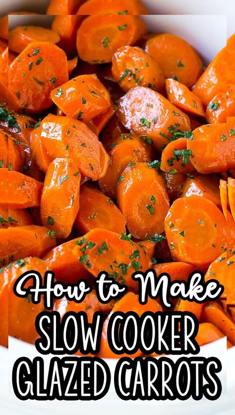 Vegetable Side Dishes For A Crowd Slow Cooker, Glazed Carrots Recipe Slow Cooker, Slow Cooker Carrot Recipes, Slow Cooker Glazed Carrots, Slow Cooker Carrots, Pulled Pork Side Dishes, Crockpot Carrots, Carrots Slow Cooker, Crockpot Dips