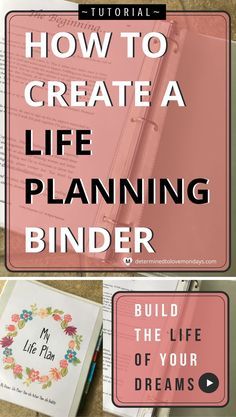 Put together a life planning binder to move effectively towards your dreams, goals and priorities in your life. Get Your Life Together Binder, Create Your Own Life, To Do Planner, Life Planning, Web 2.0, Life Binder, Life Management, Binder Organization, Life Plan