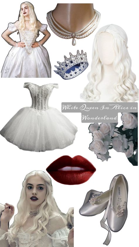 White Queen Alice In Wonderland, White Queen Costume, Queen Alice In Wonderland, Blonde Halloween Costumes, Queen Halloween Costumes, Homecoming Themes, Queen Alice, Alice Costume, Disney Princess Costumes