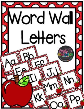 Word Wall Letters. In eye catching apple red! Apple Letters Free Printable, Apple Word Wall, Apple Alphabet Match, Teacher Apple Wood Signs, Red Classroom, Word Wall Letters, Schedule Cards, Cute Words, Class Schedule