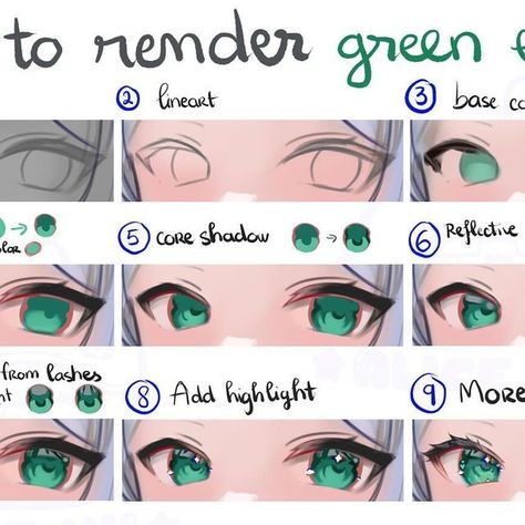 Alice Vu on Instagram: "The tutorial are back bby!!!  How to render green eye ft. Frieren!  This is a collab work with @veikkcreate ! This work was done completely using @veikkcreate Voila L tablet which I was gifted to review! The main review will be posted later!" How To Render Eyes, Eye Rendering Tutorial, Art Collab, How To Render, Emerald Eyes, Green Eye, Anime Eye Drawing, Purple Eyes, Clothing Design