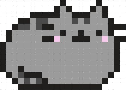 Perler Bead Patterns Penguin, Pusheen Pixel Art Grid, Perler Beads Pusheen, Pusheen Perler Bead Patterns, Perler Bead Ideas Anime, Pusheen Perler Beads, Rat Perler Beads, Pusheen Pixel Art, Scene Pixel Art