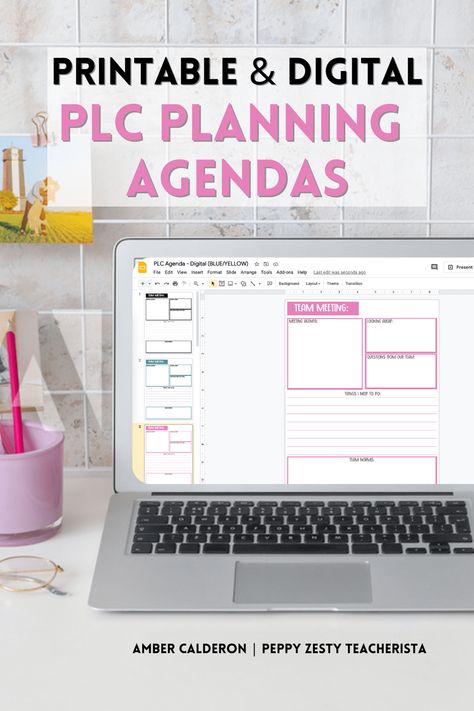 Differentiated Faculty Meetings – Amber Calderon Plc Meeting Agenda Template, Plc Agenda Template, Lesson Planning Template, Principal Ideas, Time Saving Tips, Faculty Meetings, Elementary Principal, Meeting Template, Tips For Teachers