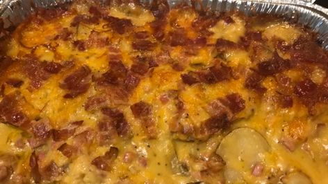 Scalloped Potatoes With Cream, Layered Potato Casserole, Bacon Cheese Potatoes, Scalloped Potatoes Crockpot, Scalloped Potatoes Recipe, Layered Potato, Mushroom Casserole, Scalloped Potatoes Cheesy, Cheddar Cheese Soup