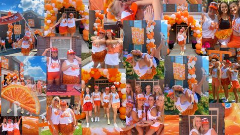 Orange Crush Bid Day Theme, Orange Bid Day Theme, Crushed It Bid Day, Sorority Work Week, Soda Crush, Sorority Recruitment Themes, Sorority Themes, Orange Crush Soda, Recruitment Themes