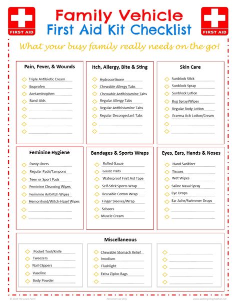 Family Vehicle First Aid Kit...with Printable Checklist » Walking in High Cotton First Aid Kit Checklist For Car, First Aid Checklist, Car First Aid Kit Checklist, First Aid Kit Checklist, Diy First Aid Kit, Medical Binder, Football Practice, Car Emergency Kit, Binder Printables