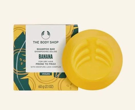 My Hair Tends To Go Bananas When It's Starved Of Nourishment | The Body Shop Banana Truly Nourishing Shampoo Bar & Shampoo Bar Travel Case - Luke Sam Sowden Shampoo Soap Bar, Body Shop Store, The Body Shop Shampoo, Banana Shampoo, Bar Shampoo And Conditioner, Ginger Shampoo Bar, Bar Shampoo, Solid Shampoo Bar, Banana Fruit