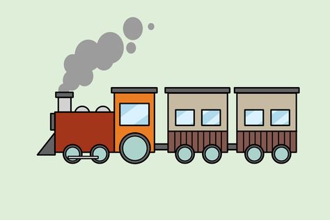 Trains are fun to draw! This tutorial will show you how to draw a bullet train and a cartoon train. Draw a cylinder for the steam engine. Train Games, Basic Drawing For Kids, Train Cartoon, Train Clipart, Train Drawing, Train Coloring Pages, Creative Drawing Ideas, Train Video, Road Train