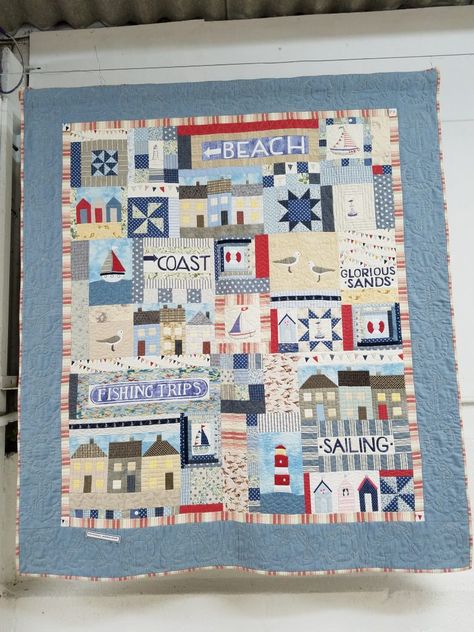 Cowslip Workshops, Launceston, Cornwall, UK (3) | Dragonfly Quilts Blog Nautical Quilts Ideas, Seaside Quilt Patterns, Launceston Cornwall, Boat Applique Pattern, Seaside Applique Ideas, Ladies Of The Sea Quilt, Lighthouse Quilt, Cap Code, Nautical Quilt