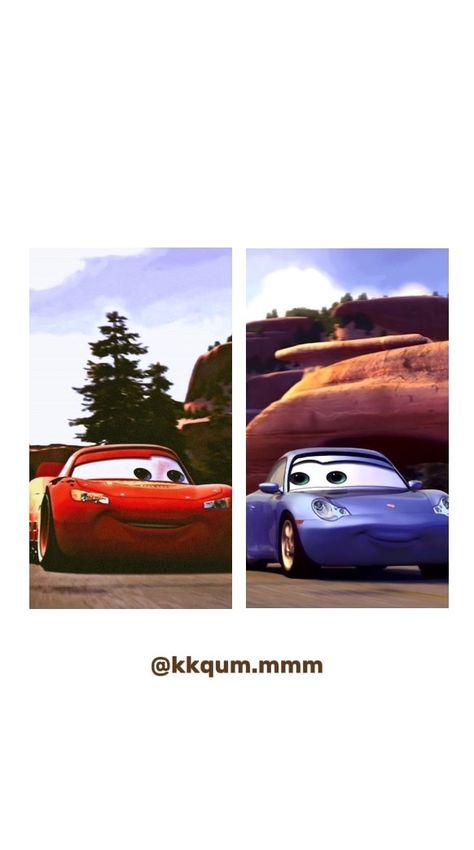 Car Matching Wallpaper, Cars Matching Wallpaper, Matching Car Wallpaper, Cars Couple Wallpaper, Mcqueen And Sally Wallpaper, Duo Wallpaper Couple, Disney Couple Wallpaper, Sally And Lightning Mcqueen, Matching Wallpaper And Lockscreen