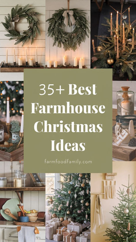 Embrace a unique holiday style with 28 whimsical farmhouse Christmas ideas. Perfect for creating a joyful, festive home that’s full of charm. Farmhouse Christmas Inspiration, Christmas Decor Ideas Modern Farmhouse, Simple Farmhouse Christmas Decor, Farmhouse Christmas Ideas, Whimsical Farmhouse, Farmhouse Christmas Kitchen, Joanna Gaines Farmhouse, Rustic Farmhouse Christmas, Farmhouse Christmas Decor Ideas