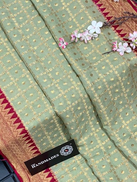 Benarasi Georgette Kaddi Sarees Kaddi Georgette Sarees, Benarasi Saree Georgette, Bride Things, Saree Work, Banaras Sarees, Cutwork Blouse, Pure Georgette Sarees, Simple Saree Designs, Banarsi Saree