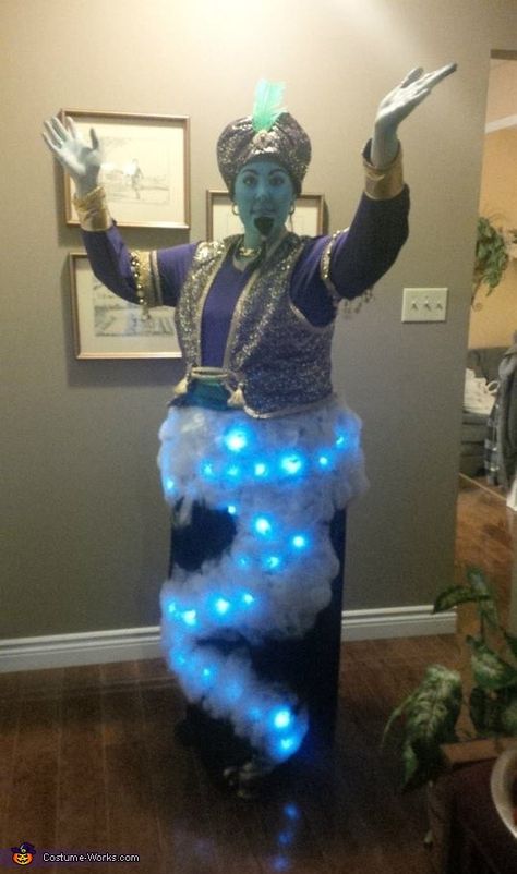 Diy Genie Costume, Halloween Costume Contest Winners, Lamp Costume, Costume Contest Winner, Aladdin Jr, Genie Costume, 2015 Halloween Costumes, Aladdin Costume, Homemade Costume