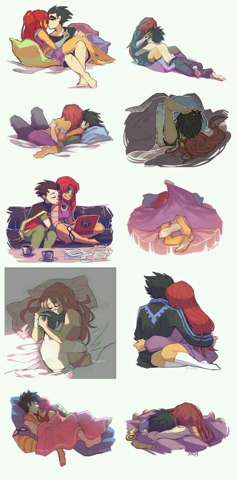 Robin Starfire, Teen Titans Love, Star Fire, Nightwing And Starfire, Original Teen Titans, Teen Titans Fanart, Teen Titan, Funny Couple, Ship It