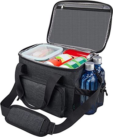 F40C4TMP Lunch Box for Men, Insulated Lunch Bag Large Adults, 12L Reusable Black Lunchbox Cooler Bag for Work Picnic School Lunch Bag For Men, Lunch Boxes For Men, Large Lunch Bag, Lunch Box Cooler, Thermal Lunch Bag, Mens Lunch Bag, Thermal Lunch Box, Reusable Lunch Bags, Lunch Kit