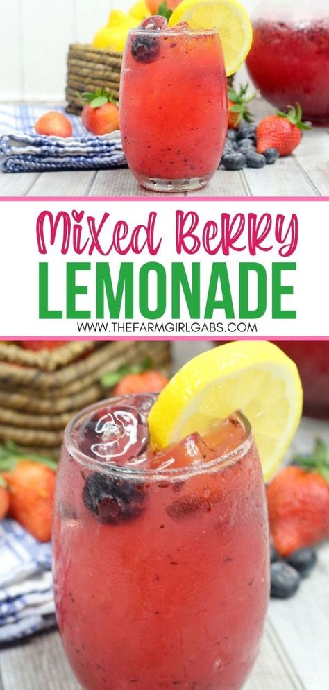 Berry Lemonade Recipe, Classic Lemonade Recipe, Bourbon Lemonade, Summer Mocktail, Summer Drink Recipe, Berry Lemonade, Homemade Lemonade Recipes, Berry Drinks, Lemonade Cocktail