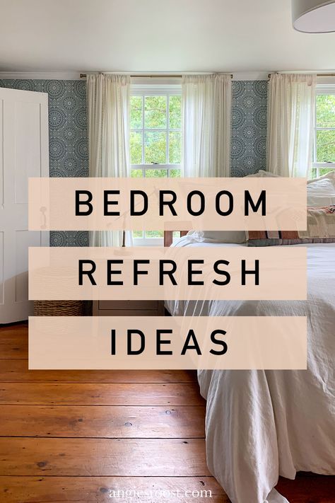 Looking to update your bedroom decor and give it a fresh new look? Visit the blog for a variety of bedroom refresh ideas. From refinishing furniture to creating a cozy bed, we have tips and tricks for every style and budget. Visit our blog for more inspiration and start your bedroom refresh today. And take a peek at our vintage bedroom with wide pine floors that are about to get a mini makeover. Refinishing Bedroom Furniture Set Before And After, Old House Small Bedroom Ideas, Before And After Bedroom Makeover Ideas, Before And After Master Bedrooms Decor, Easy Bedroom Makeover, Bedroom Before And After Cleaning, Universal Furniture Bedroom, Headboard Inspiration, Nightstand Light