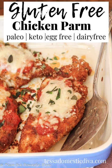 Chicken Parmesan Recipe Gluten Free, Paleo Chicken Parmesan, Gluten Free Chicken Dinner Recipes, Gluten Free Chicken Recipes For Dinner, Dairy Free Chicken Parmesan, Gluten Free Chicken Parmesan, Green Bean Casserole With Bacon, Keto Green Bean Casserole, Gluten Free Dairy Free Recipes Dinner