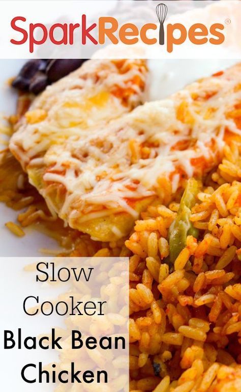 An easy slow cooker recipe that the family will enjoy! Chicken Slowcooker, Spark Recipes, Crockpot Mexican, Dinner Crockpot, Slow Cooker Black Beans, Bean Rice, Black Bean Chicken, Crock Pots, Bean Salsa