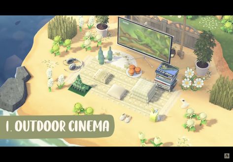 Animal Crossing Build Ideas, Cinema Idea, Outdoor Movie Theater, Outdoor Cinema, New Animal Crossing, Outdoor Movie, Animal Crossing, The Past, I Hope