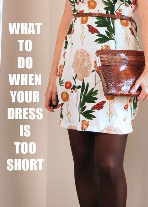 Help! My Dress Is Too Short! Over 40 fashion for the stylish woman. How To Wear A Short Dress, Shorts Under Dress, Shorts For Under Dresses, Short A Line Dress, Very Short Dress, Below The Knee Dresses, Skort Dress, Short Dress Styles, 40 Fashion