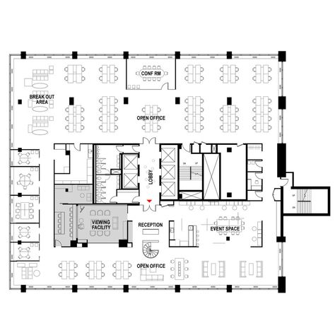 Gallery of Hall & Partners, Branding Research Agency / Fabrica 718 + Corey Yurkovich - 21 Service Core Plan Architecture, Incubation Centre Design, Core Plan Architecture, Building Core Plan, Modern Office Layout Plan, Office Building Layout, Office Floor Plan Layout, Bank Architecture, Office Building Plans